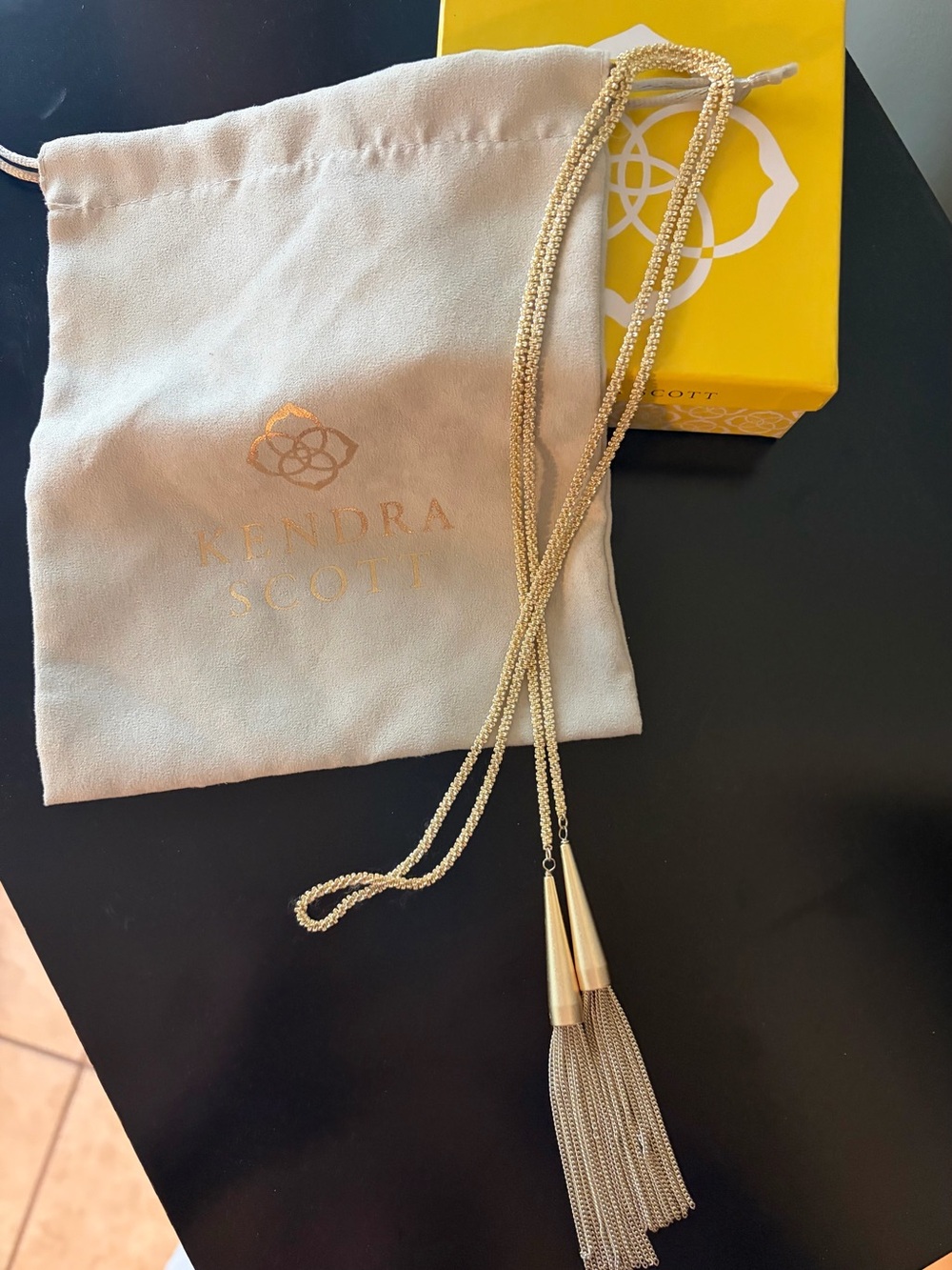 Kendra Scott Gold Tassel Lariat Necklace